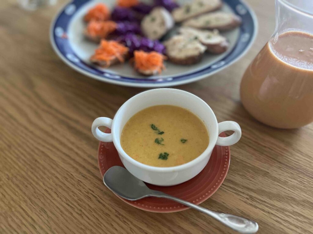 出来上がりのビスクスープ